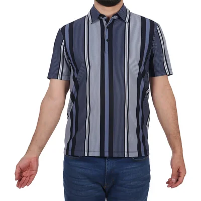Polo de Rayas Manga Corta Casual Bruno Magnani para Hombre