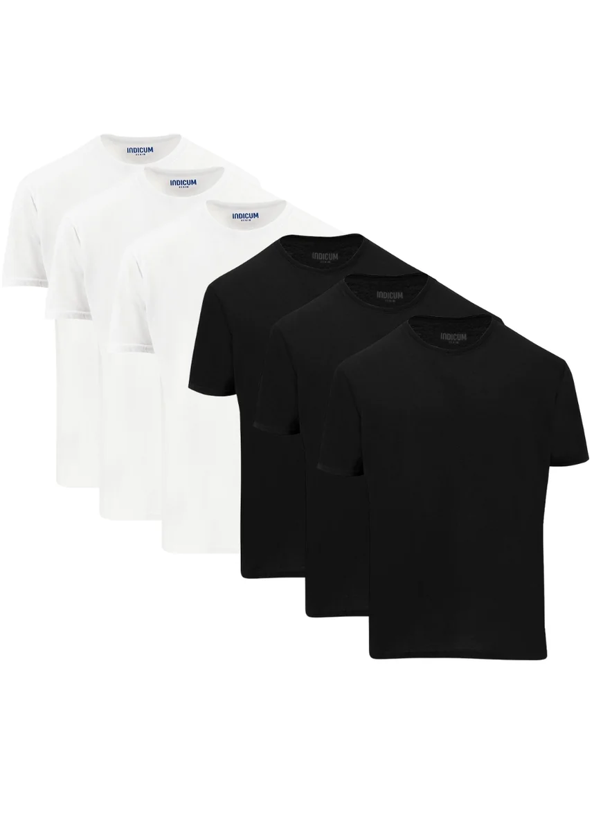 SET 6 PLAYERAS INDICUM NEGRO/BLANCO HOMBRE