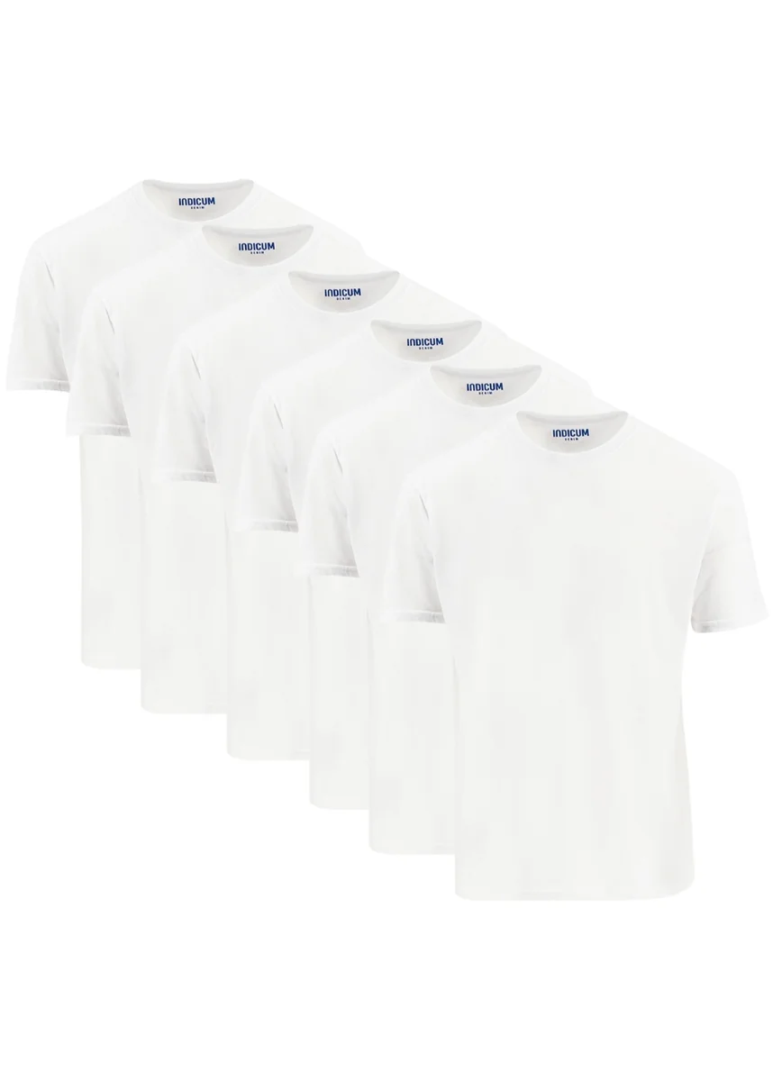 SET 6 PLAYERAS INDICUM BLANCAS HOMBRE