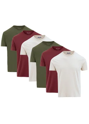 SET 6 PLAYERAS INDICUM 2VERDE/2VINO/2BEIGE HOMBRE