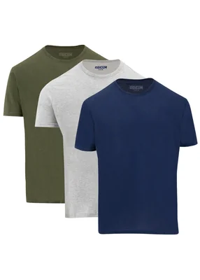 SET 3 PLAYERAS INDICUM VERDE/MARINO/GRIS HOMBRE