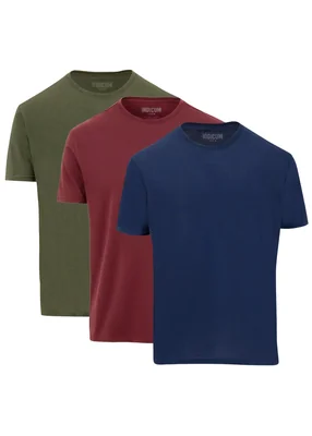 SET 3 PLAYERAS INDICUM MARINO/VERDE/VINO HOMBRE