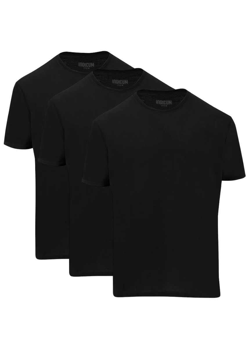 SET 3 PLAYERAS INDICUM NEGRAS HOMBRE