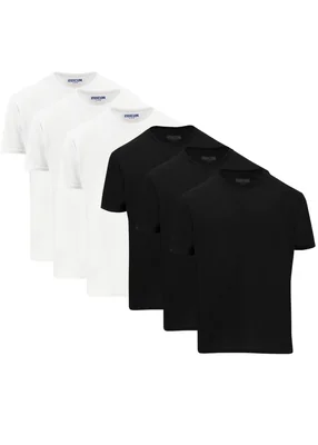 SET 6 PLAYERAS INDICUM NEGRO/BLANCO HOMBRE