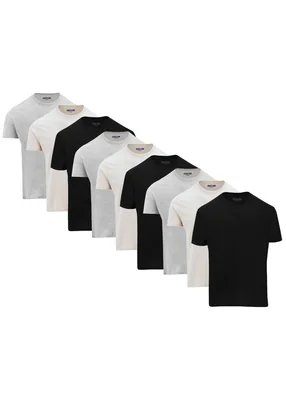 SET 9 PLAYERAS INDICUM 3BEIGE/3GRIS/3NEGRO HOMBRE