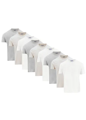 SET 9 PLAYERAS INDICUM 3BEIGE/3GRIS/3BLANCO HOMBRE