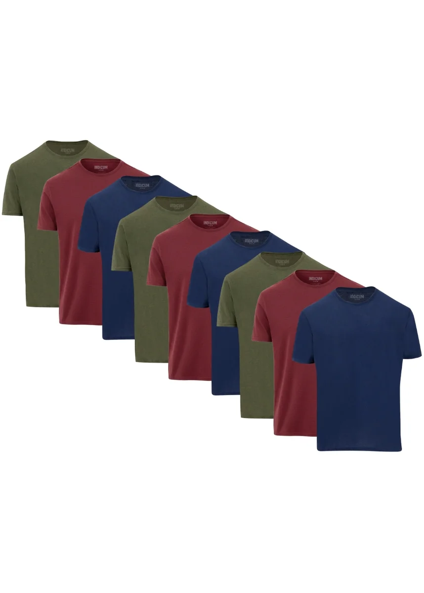 SET 9 PLAYERAS INDICUM 3MARINO/3VERDE/3VINO HOMBRE