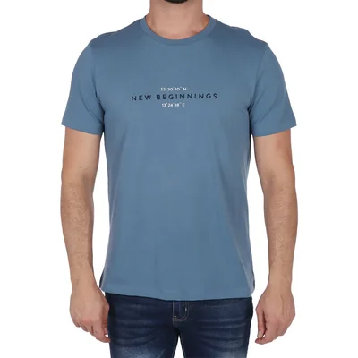Playera Manga Corta Gráfico Coordenadas Bruno Magnani Hombre