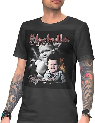 Playera Negra Hasbulla Magomedov Frase Meme Divertido Collage Team hasbulla | Unisex