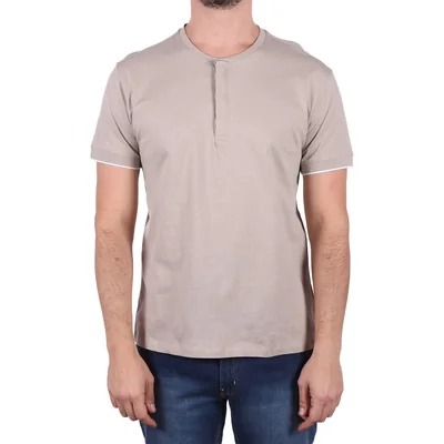 Playera Henley Algodón Manga Corta Bruno Magnani Hombre