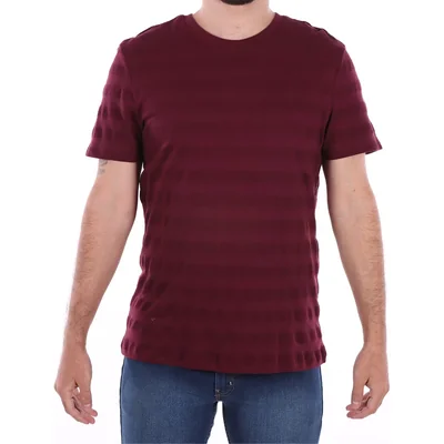 T-Shirt Manga Corta de Rayas y Cuello Redondo Bruno Magnani para Hombre