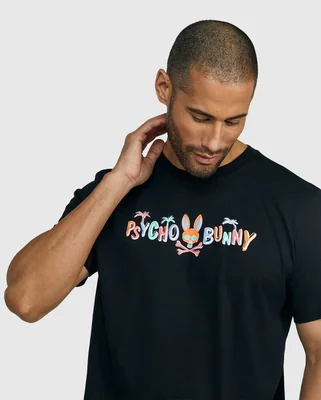Playera Psycho Bunny Jackson Hand Drawn Tee Negro
