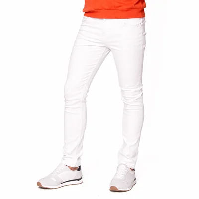 Pantalón Skinny Hombre Gabardina Stretch Tipo Jean Blanco Edward’s 5501