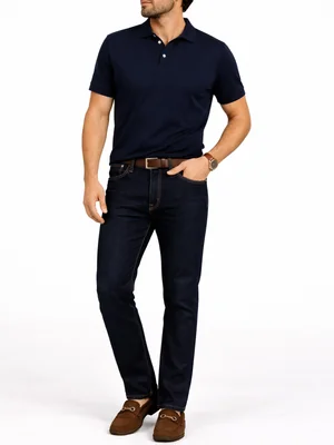 Edward's Jeans Slim Hombre Tiro Bajo Azul Oscuro 831