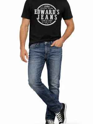 Jeans Skinny Hombre Stretch Azul Medio Deslavado Edward’s 2701