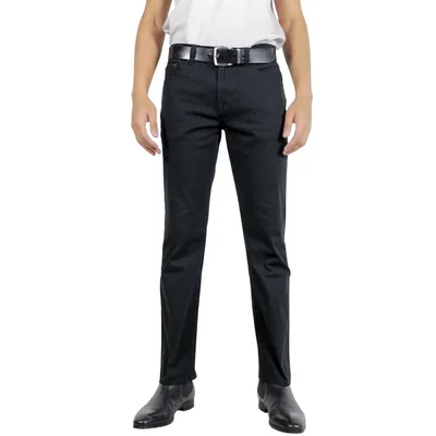 Edward's Pantalón Recto Hombre Gabardina Algodón Negro BossClassic