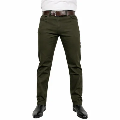 Edward's Pantalón Recto Hombre Gabardina Algodón Verde Militar BossClassic