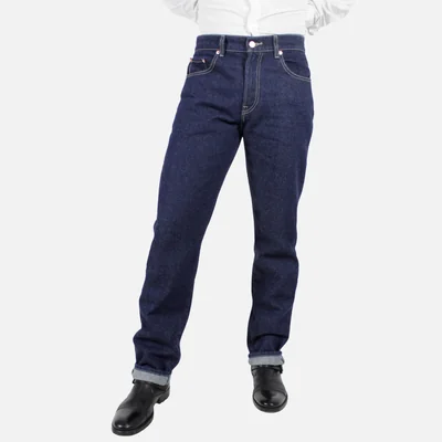 Edward's Jeans Recto Hombre Tiro Alto Azul Medio