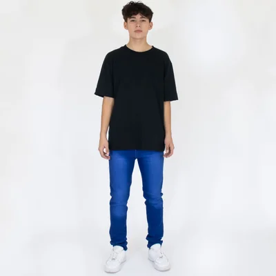 Jeans Level Azul Para Hombre