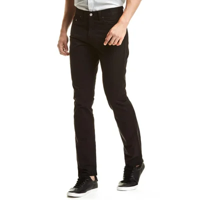 Pantalón Slim Hombre Gabardina Stretch Tiro Bajo Negro Edward’s