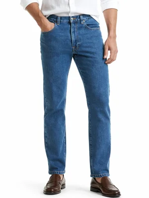 Jeans Recto Hombre Azul Medio Tiro Alto Stone Wash Edward’s 2601