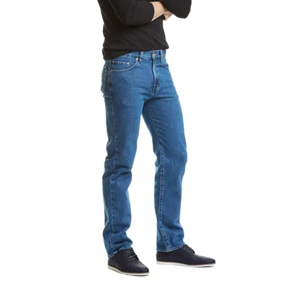 Edward's Jeans Recto Hombre Tiro Alto Azul Acero 3181