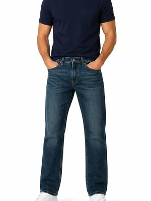 Edward's Jeans Recto Hombre Tiro Alto Azul Oscuro EE03