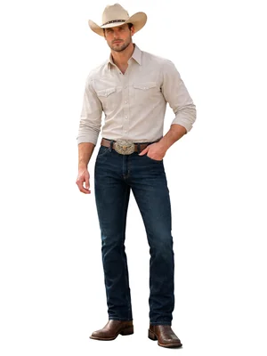 Edward's Jeans Slim Hombre Tiro Bajo Denim Azul Oscuro 1008