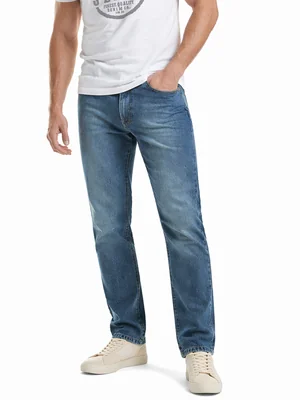 Edward's Jeans Recto Hombre Tiro Alto Azul Petróleo EE02