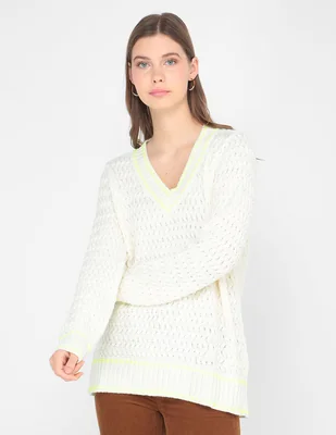 Suéter &Me cuello v para mujer