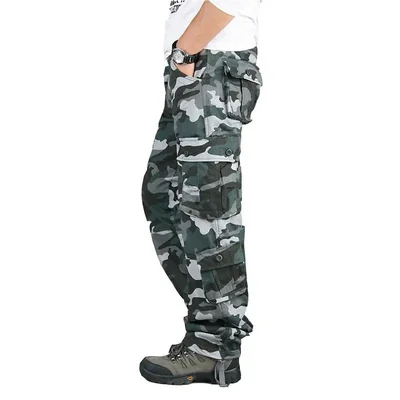 Pantalón cargo tácticos azul01 talla 34 camuflaje 8 bolsillo algodón alta calidad senderismo