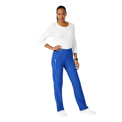 Pantalon Doble Cargo Frontal Liso Azul Rey Talla 2XS WonderWink.