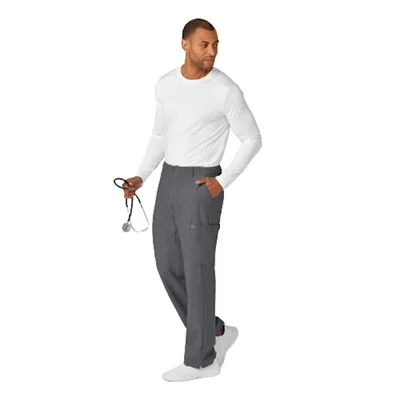 Pantalon Cargo Liso Ligero P/ Hombre Gris Talla S WonderWink