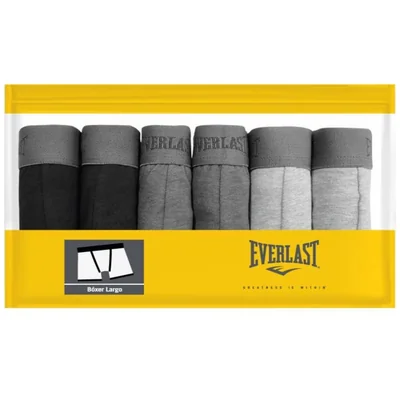 6 Pack Bóxer Largo Everlast para Hombre