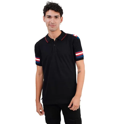 Camisa Alpine Agency Polo Hombre Negro Casual