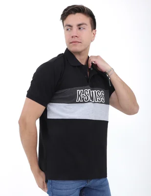 Playera Polo Hombre K-Swiss PS014 Color Negro