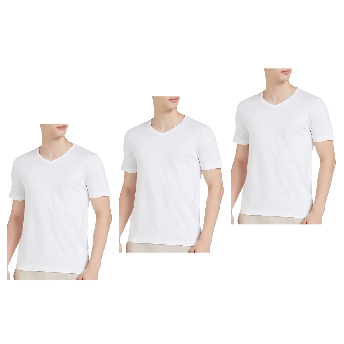 Pack de 3 Playeras Cuello V Manga Corta Slim Fit