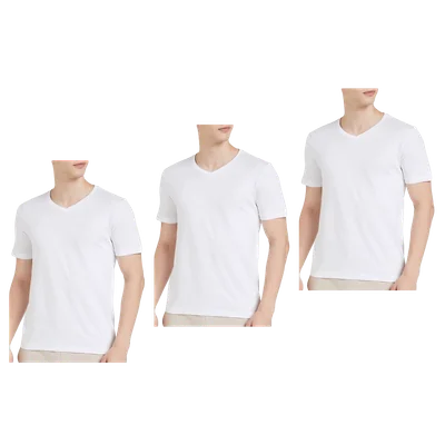 Pack de 3 Playeras Cuello V Manga Corta Slim Fit