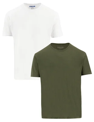SET DE 2 PLAYERAS BÁSICAS BLANCA, VERDE INDICUM HOMBRE