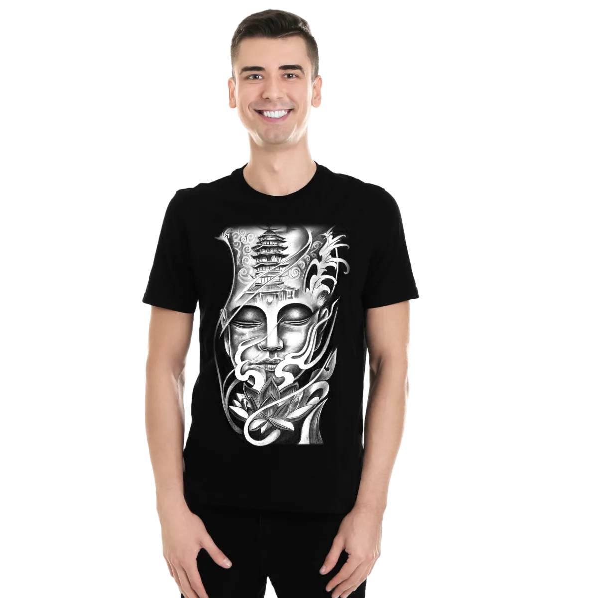 Playera Hombre Estampada Premium Buda Meditación Yoga Zen