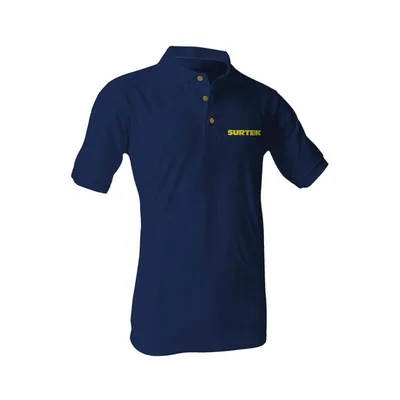 Playera Tipo Polo Caballero Manga Corta Surtek Azul.