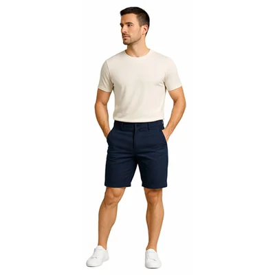Edward's Bermuda Chino tiro medio Mezclilla Suavizada Marino para hombre
