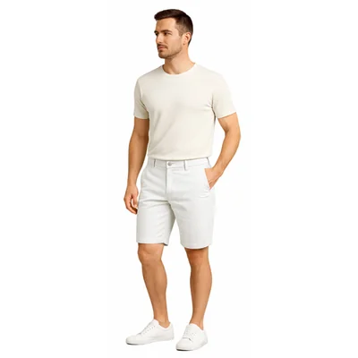 Edward's Bermuda Chino tiro medio Mezclilla Suavizada Blanco para hombre