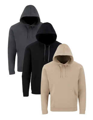 SET DE 3 SUDADERAS BÁSICAS NEGRO-BEIGE-CARBÓN INDICUM HOMBRE