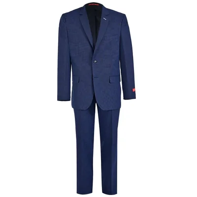 Traje de Corte Semi Slim Fit Oscar Collection Cuadros Azul 2 Piezas para Hombre