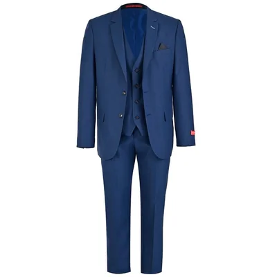 Traje de Corte Semi Slim Fit Oscar Collection Azul 3 Piezas para Hombre