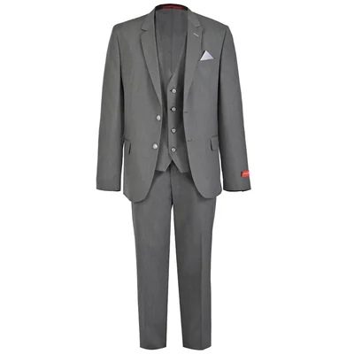 Traje de Corte Semi Slim Fit Oscar Collection Gris 3 Piezas para Hombre