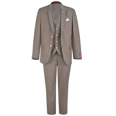 Traje de Corte Semi Slim Fit Oscar Collection Beige 3 Piezas para Hombre