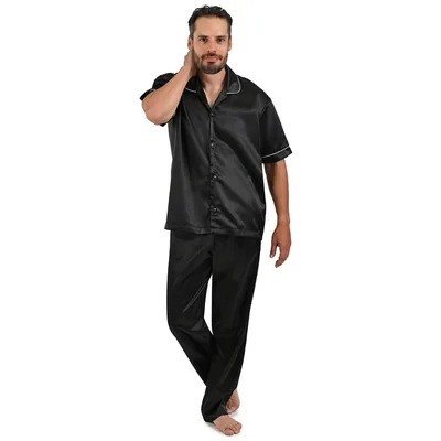 Pijama de Camisa y Pantalón en Satín Starwest para Hombre