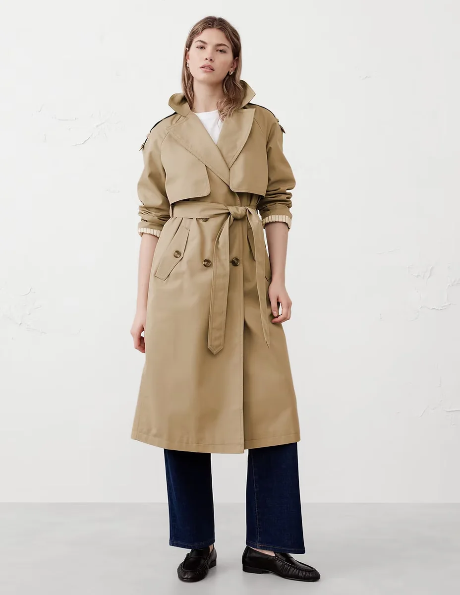 Gabardina con bolsillos para mujer